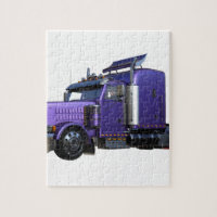 Metallic Purple Semi Tractor Trailer Truck