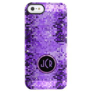 Metallic Purple Sequence Look Disco Mirrors Clear iPhone SE/5/5s Case
