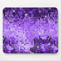 Metallic Purple Sequins Look Disco Mirrors Bling