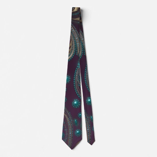 Metallic Purple Teal Gold  Tie (Front)