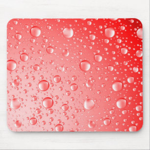 Metallic Red Abstract Rain Drops Mouse Pad