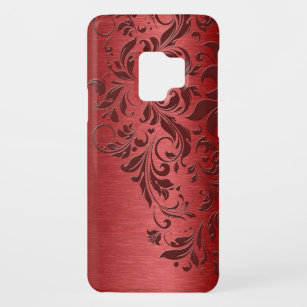 Metallic Red Background & Dark Red Lace Case-Mate Samsung Galaxy S9 Case
