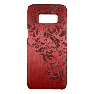 Metallic Red Background With Dark Red Lace Case-Mate Samsung Galaxy S8 Case