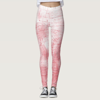 Metallic Red Canvas: Brushstroke Elegance. Leggings