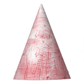Metallic Red Canvas: Brushstroke Elegance. Party Hat