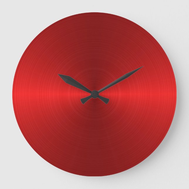 Metallic Red Concentric Circle Gradient Large Clock (Front)