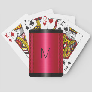 Metallic Red Stainless Steel Metal Look Playing Cards