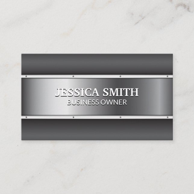 Metallic | Rivets | Metal Business Card (Front)