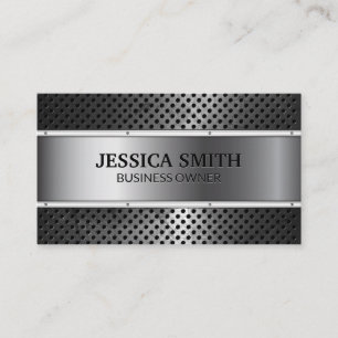 Metallic Rivets Metal Rusted Perforations Business Card