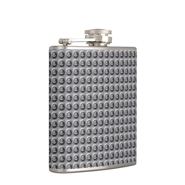 Metallic Rivets Pattern Print Hip Flask (Right)