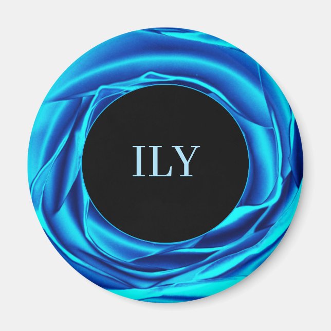 Metallic Rose Blue Magnet (Front)