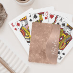 Metallic Rose Gold Glitter Personalised<br><div class="desc">Easily personalise this rose gold brushed metal and glamourous faux glitter patterned playing cards with your own custom name.</div>