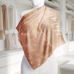 Metallic Rose Gold Glitter Personalised Bandana<br><div class="desc">Easily personalise this rose gold brushed metal and glamourous faux glitter patterned bandanna with your own custom name.</div>
