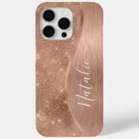Metallic Rose Gold Glitter Personalised