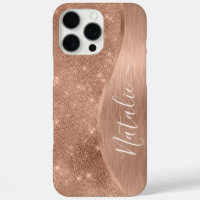 Metallic Rose Gold Glitter Personalised