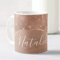 Metallic Rose Gold Glitter Personalised