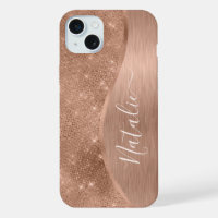 Metallic Rose Gold Glitter Personalised