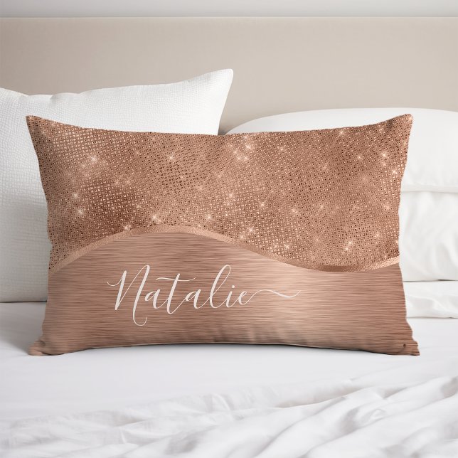 Metallic Rose Gold Glitter Personalised Pillowcase (Creator Uploaded)