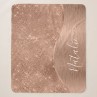 Metallic Rose Gold Glitter Personalised