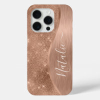 Metallic Rose Gold Glitter Personalized