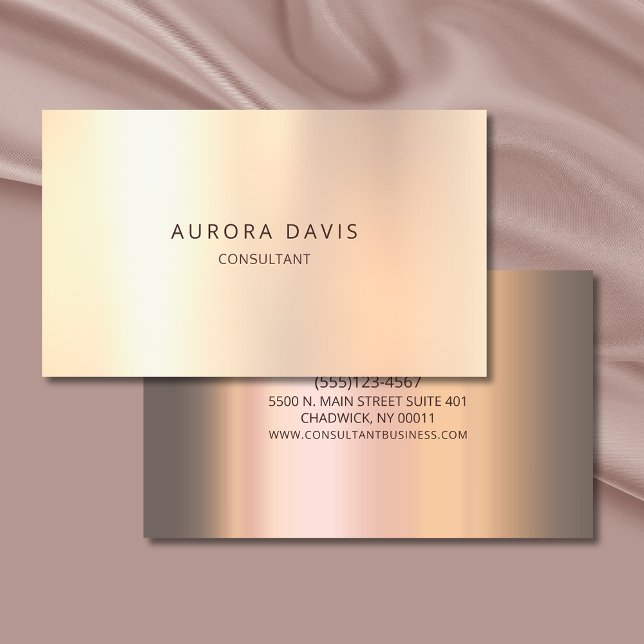Metallic Rose Gold Minimalist Modern Business Card (Creator Uploaded)