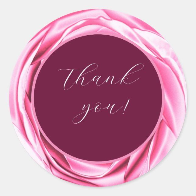 Metallic Rose Pink Round Sticker (Front)