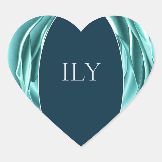 Metallic Rose Print Heart Sticker (Front)