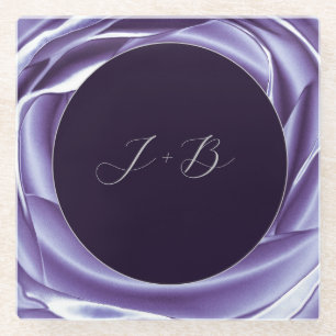 Metallic Rose Purple Square Coaster