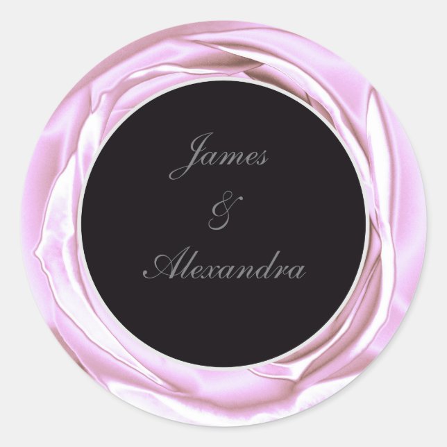 Metallic Rose Soft Pink Round Sticker (Front)