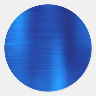 Metallic Royal Blue Blank Classic Round Sticker