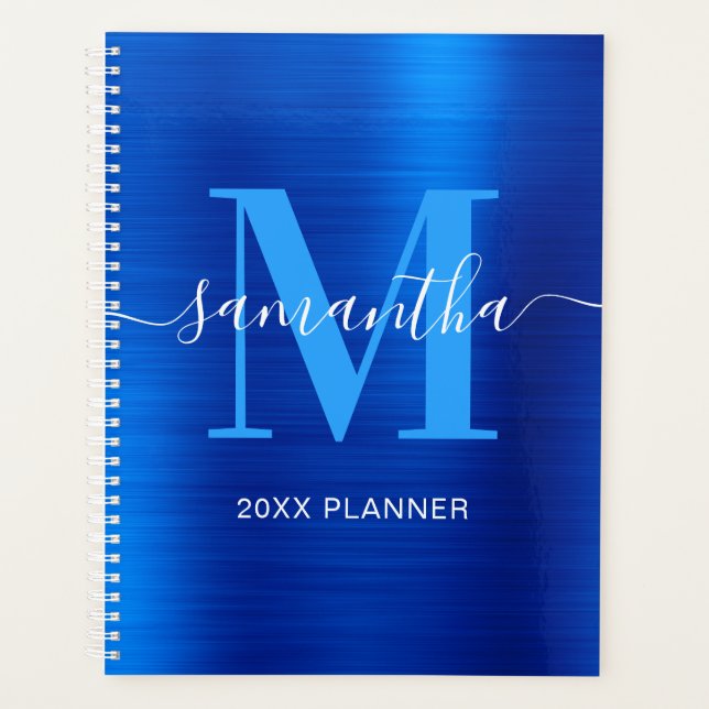 Metallic Royal Blue Signature Monogram 2027 Planner (Front)