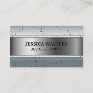 Metallic Scratched Grunge Metal Business Card