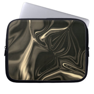 Metallic sepia undulations over dark background laptop sleeve