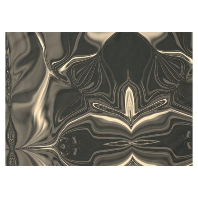 Metallic sepia undulations over dark background tablecloth (Front (Horizontal))