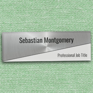 Metallic Sheen Flare Geometric Professional Name Tag