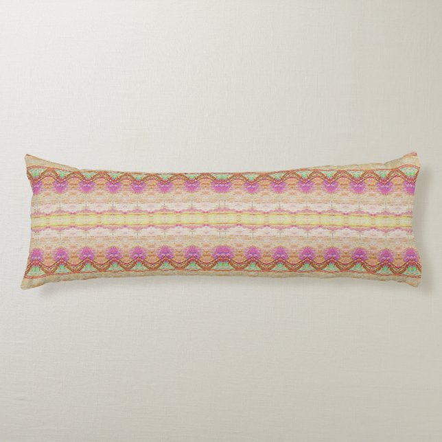 Metallic Sheen Henna Art Iris Body Pillow (Front)