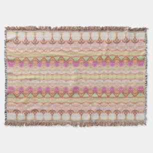Metallic Sheen Henna Art Iris Throw Blanket