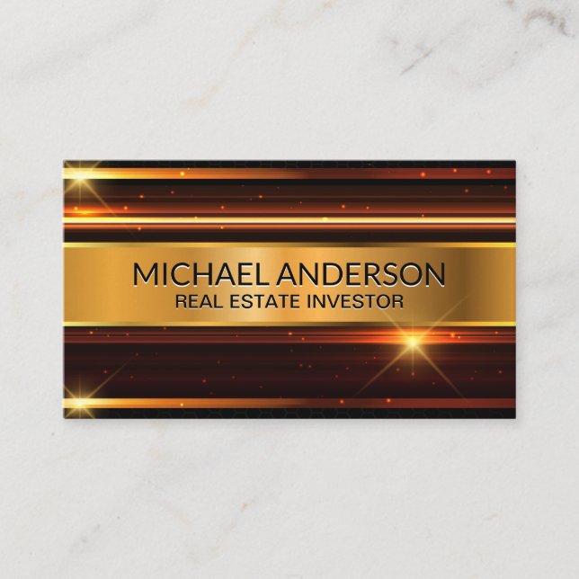 Metallic Shine Background Business Card (Front)