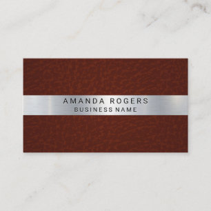 Metallic Shine   Red Leather Business Card