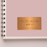 Metallic shinny gradient copper notebooks label