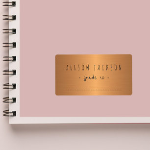 Metallic shinny gradient copper notebooks label