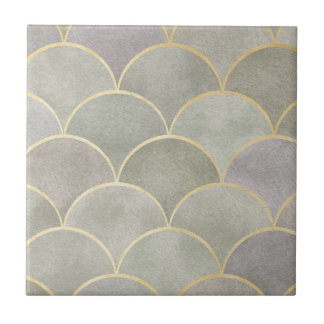 Metallic shiny art deco fan pattern, Deco, beautif Tile