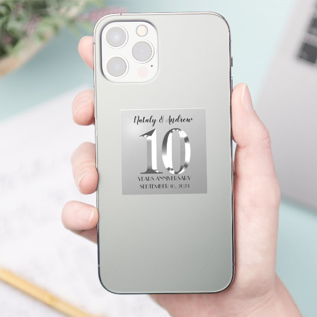 Metallic Silver 10th Wedding Anniversary (Phone)