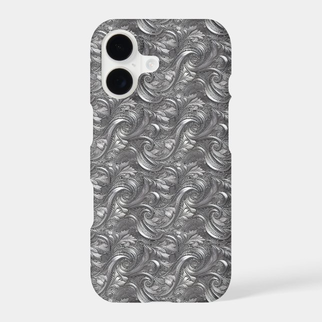 Metallic Silver Abstract Design for Samsung Galaxy S21 Case (Back)