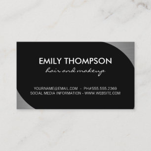 Metallic Silver Accent Business Card