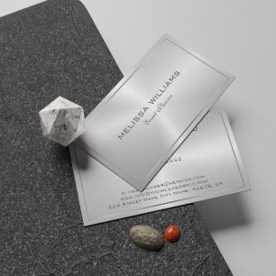 Metallic Silver Background  Business Card