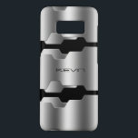 Metallic Silver & Black Geometric Design Case-Mate Samsung Galaxy S8 Case<br><div class="desc">Elegant modern image of metallic grey silver tone geometric masculine design. Changeable background and customisable monogram.</div>