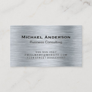 Metallic Silver Brushed Business Card