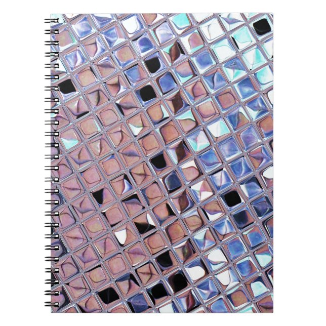 Metallic Silver Disco Ball Mirrors Faux Notebook (Front)