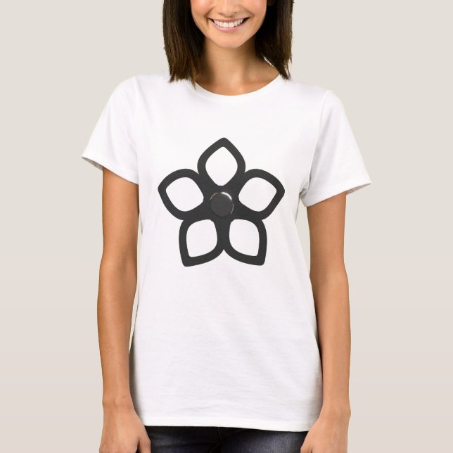 Metallic Silver Flower T-Shirt (Front)